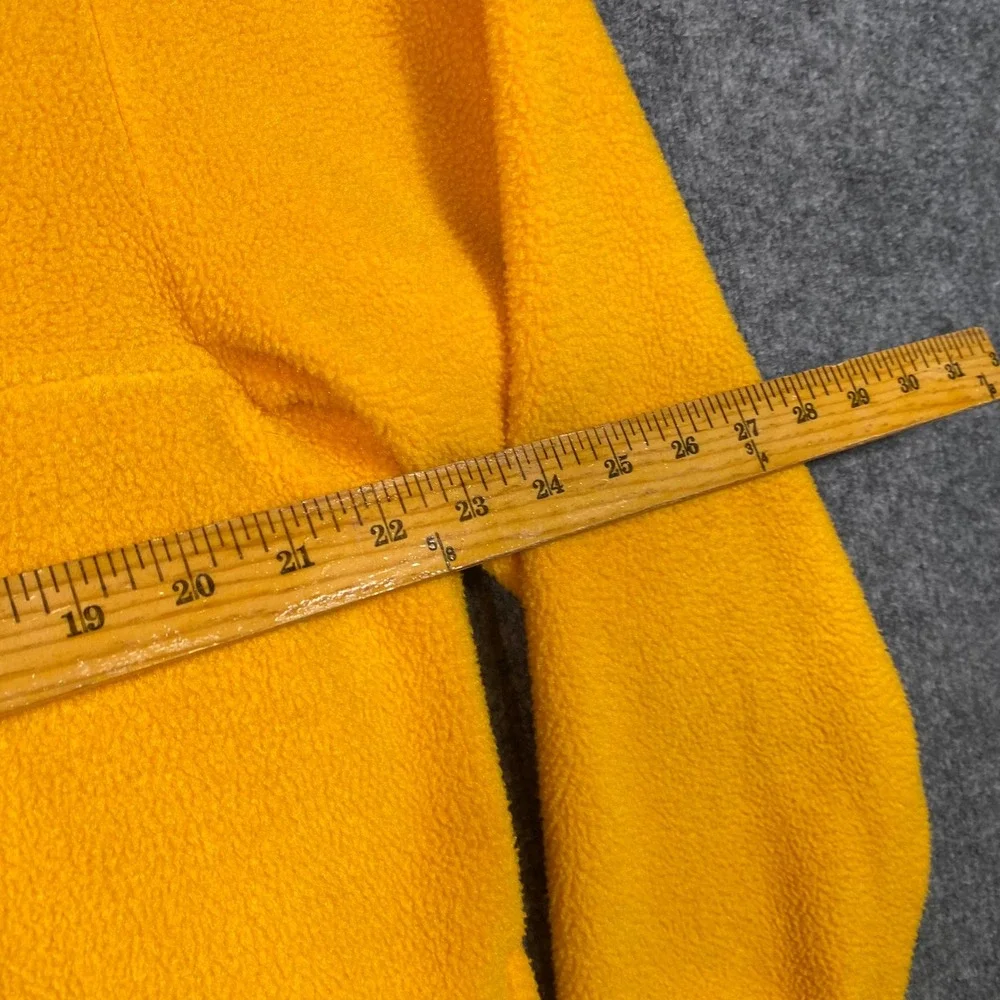 J. Crew Vintage Fleece Pullover Mens Medium Yellow 1/4 Zip Made in USA Mock Neck